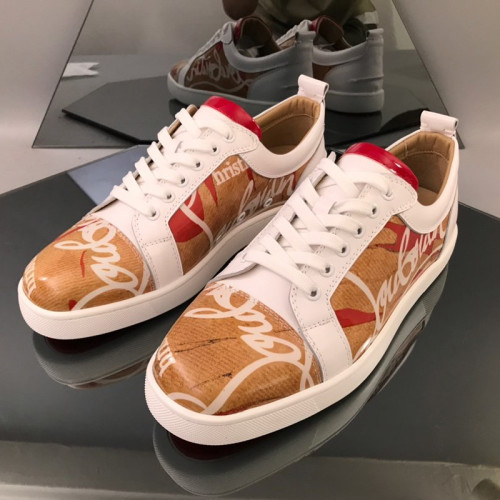 Christian Louboutin Mens Shoes Luxury Brand Red Bottom Design Louis Junior Spikes Flat with Original Box CL sneakers