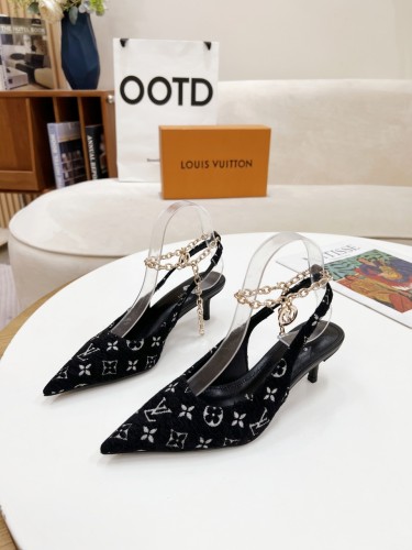 Louis Vuitton Womens Shoes Pumps Sandals Leather Design Luxury Brand Fashion Sandals with Original Box 5cm Heel