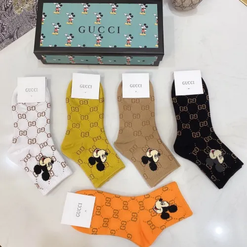 Gucci Socks 5 Pairs with Original Box Luxury Brand Breathable Gucci Sock