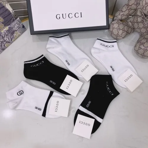 Gucci Socks 5 Pairs with Original Box Luxury Brand Breathable Gucci Sock