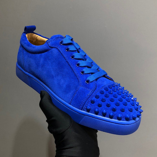 Christian Louboutin Mens Shoes Luxury Brand Red Bottom Design Louis Junior Spikes Flat with Original Box CL sneakers