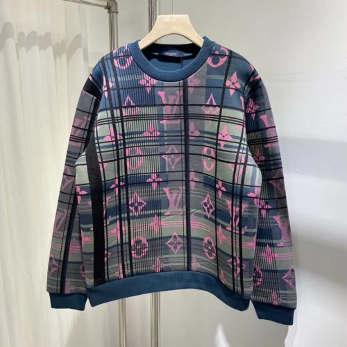 Louis Vuitton Mens Sweater Luxury Brand Mens Knitwear Top Quality MONOGRAM JACQUARD SWEATSHIRT 1A8P0K