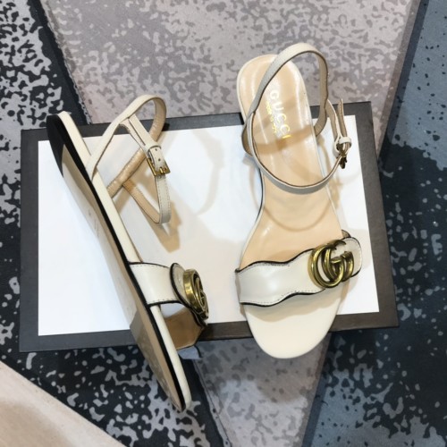 Gucci Womens Shoes Sandals Casual Design Luxury Brand Classic Leather thong sandal with Double G ‎with Original Box