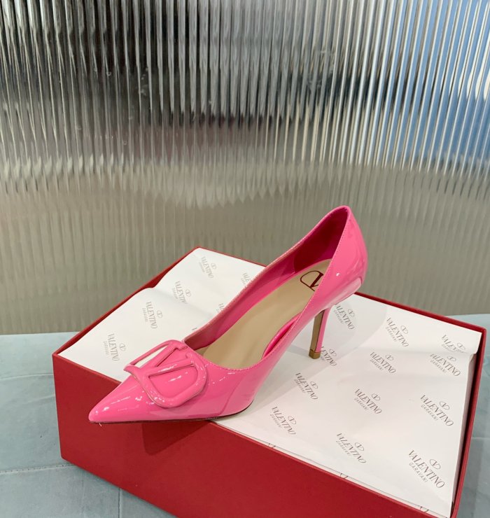 Valentino Women Shoes Mule Flip Flop Sandals VLOGO SIGNATURE CALFSKIN PUMP 80MM Luxury Brand with Original Box