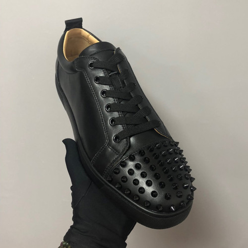Christian Louboutin Mens Shoes Luxury Brand Red Bottom Design Louis Junior Spikes Flat with Original Box CL sneakers