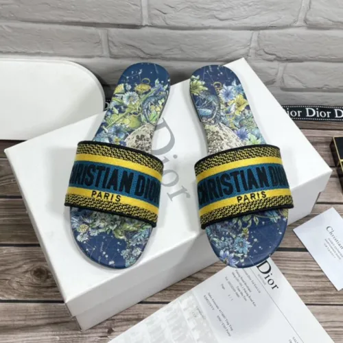 Dior Women Shoes Mule DWAY SLIDE Luxury Brand Womens Sandals Slippers with Original Box