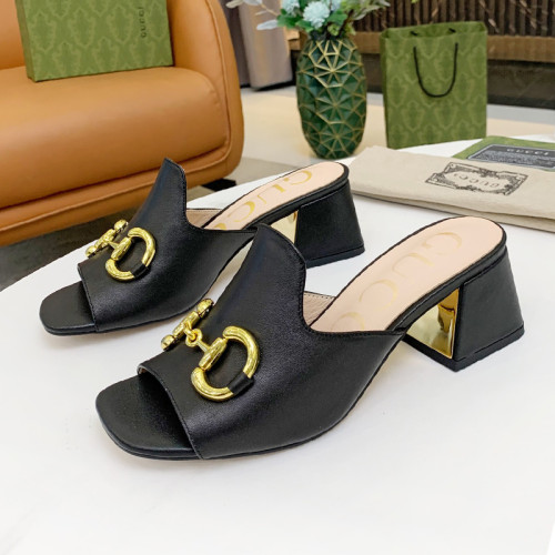 Gucci Womens Shoes Sandals Casual Design Luxury Brand Classic Leather Women's slide sandal with Horsebit with Original Box 655412 BKO00 1000