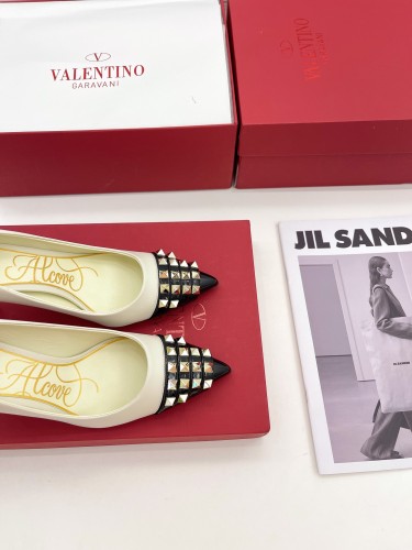 Valentino Womens Shoes ROCKSTUD SLINGBACK PUMP WITH SCULPTED HEEL IN KIDSKIN with Original Box 8cm Heel Design