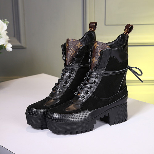 Louis Vuitton Women Shoes Boots Luxury Brand Fashion Ankle Boots LAUREATE PLATFORM DESERT BOOT