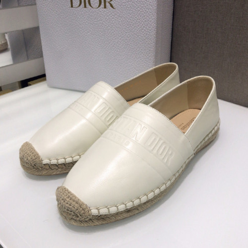 Dior Womens Shoes DIOR GRANVILLE ESPADRILLE White Embossed Lambskin with Original Box KDB692LBO_S03W