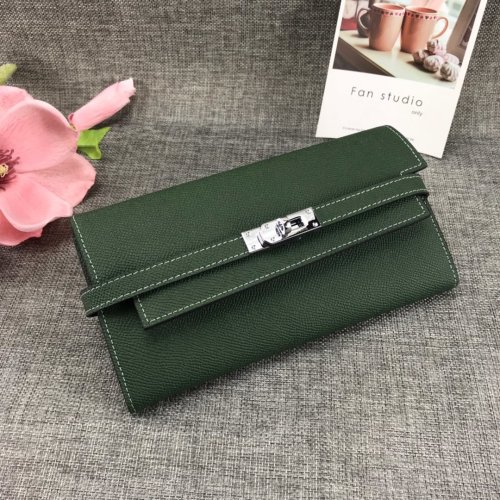 Hermes Womens Mens Wallets Purse Kelly Bag Clutch Leather Design Coin Bag with Original Box