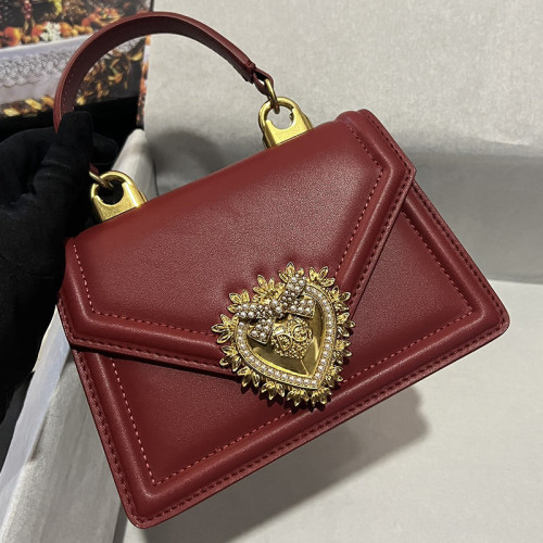 Dolce&Gabbana Womens Bags Handbags Luxury Brand Runaway Small smooth calfskin Devotion bag 19 x 13 x 4.5 cm
