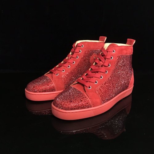Christian Louboutin Mens Shoes Luxury Brand Red Bottom Design Louis Junior Spikes Flat with Original Box CL sneakers