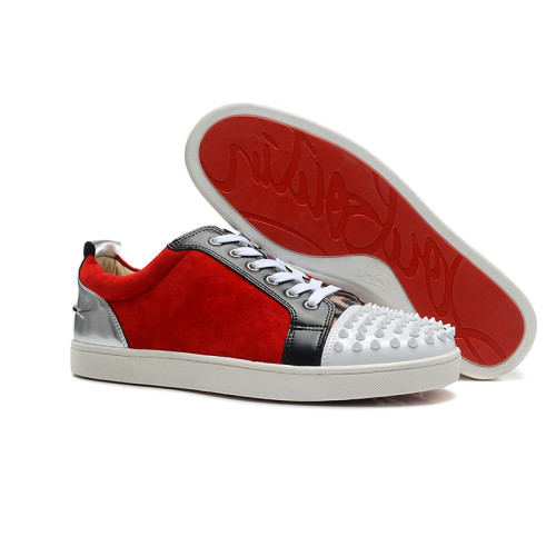 Christian Louboutin Mens Shoes Luxury Brand Red Bottom Design Louis Junior Spikes Flat with Original Box CL sneakers