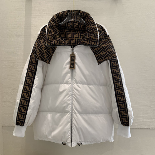 Fendi Design Mens Womens Winter Windprood Down Jackets Keep Warm 90% White Duck Down