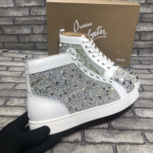 Christian Louboutin Mens Shoes Luxury Brand Red Bottom Design Louis Junior Spikes Flat with Original Box CL sneakers
