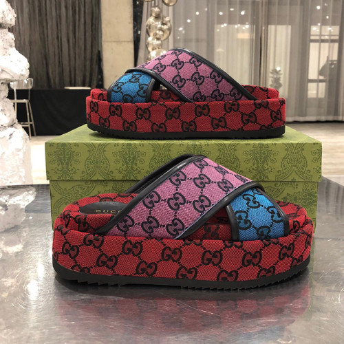 Gucci Womens Shoes Slippers Slides Luxury Brand GG Multicolor 663666 2UZU0 4281 with Original Box