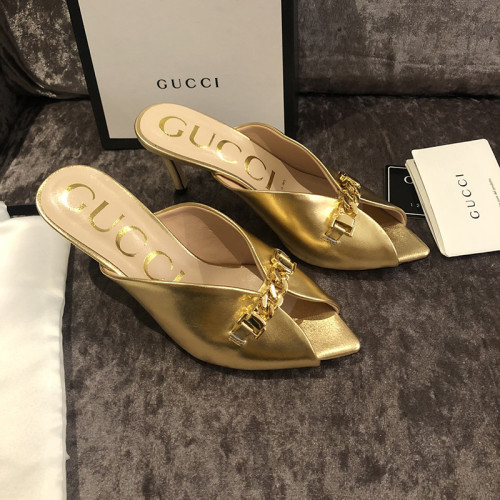 Gucci Womens Shoes Slide Sandal with Chain 7.5cm