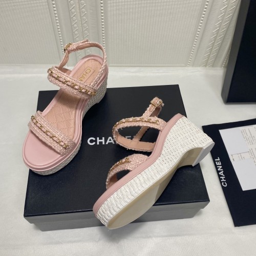 Chanel Womens Shoes Fashion Pumps Wedge Sandals
