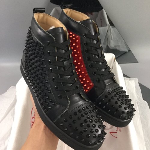 Christian Louboutin Mens Shoes Luxury Brand Red Bottom Design Louis Junior Spikes Flat with Original Box CL sneakers