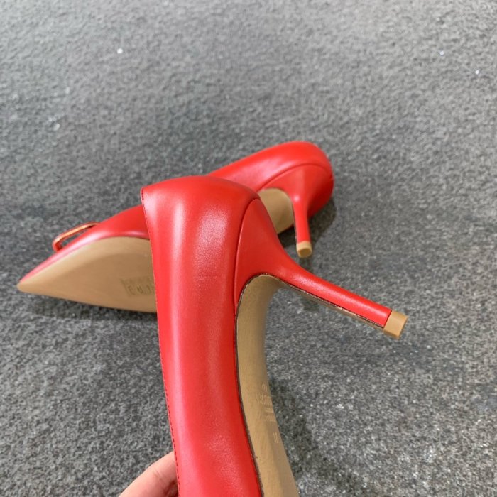 Valentino Women Shoes Mule Flip Flop Sandals VLOGO SIGNATURE CALFSKIN PUMP 80MM Luxury Brand with Original Box