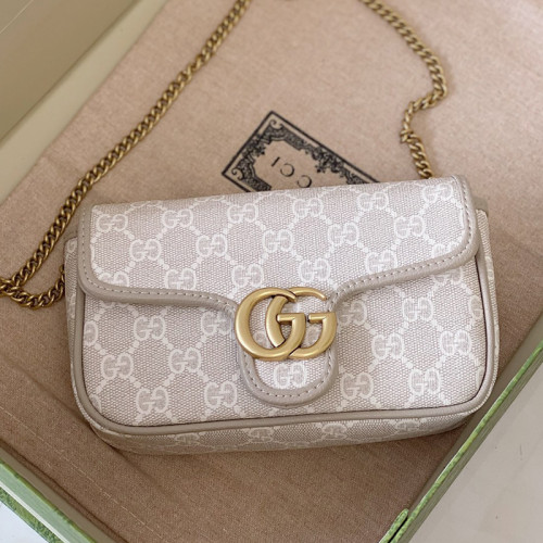 Gucci Womens Bags Shoulder Messenger Bag Luxury Brand Gucci GG Marmont matelassé super mini bag with Original Box 446744 UM8AN 1711