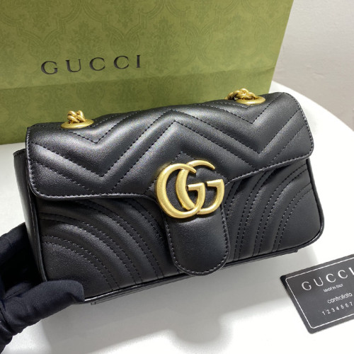 Gucci Womens Bags Shoulder Messenger Bag Luxury Brand Gucci GG Marmont matelassé mini bag with Original Box