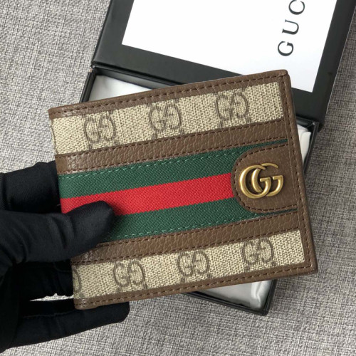 Gucci Mens Womens Wallet Animalier Leather Wallet Card Holders for Men Luxury Brand with Box GG Supreme Ophidia Wallet with Original Box 597606 96IWT 8745