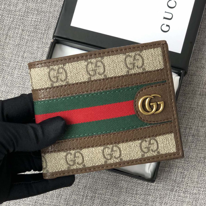 Gucci Mens Womens Wallet Animalier Leather Wallet Card Holders for Men Luxury Brand with Box GG Supreme Ophidia Wallet with Original Box 597606 96IWT 8745