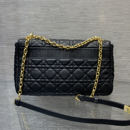 Dior Womens Bags Crossbody Bag LARGE DIOR CARO BAG Black Supple Cannage Calfskin with Original Box M9243UWHC_M900