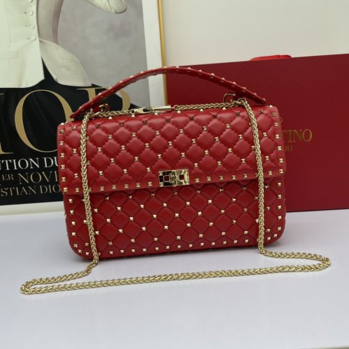Valentino Womens Bags Crossbody Bags Handbags Luxury Brand LARGE ROCKSTUD SPIKE NAPPA LEATHER BAG with Original Box