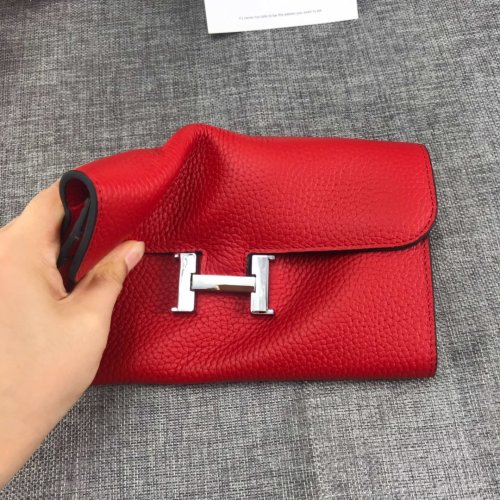 Hermes Womens Mens Wallets Purse Card Holder Leather Long Design Coin Bag with Original Box