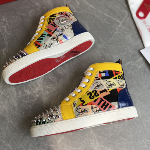 Christian Louboutin Mens Shoes Luxury Brand Red Bottom Design Louis Junior Spikes Flat with Original Box CL sneakers