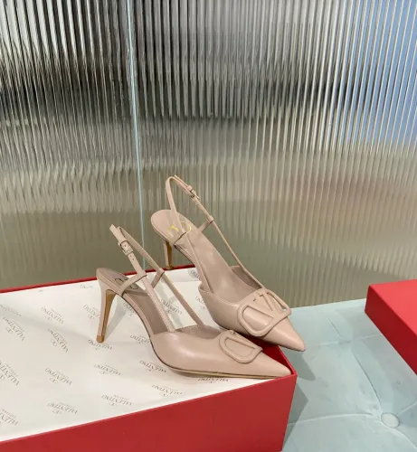 Valentino Women Shoes Mule Flip Flop Sandals VLOGO SIGNATURE CALFSKIN SLINGBACK PUMP 80 MM / 3.15 IN. ZW2S0R01MZFP45 with Original Box