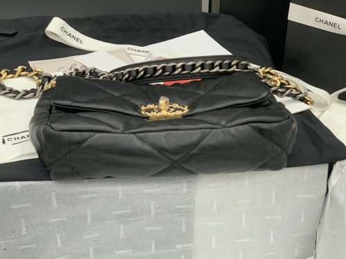 Chanel Womens Bags Shoulder Messenger Bags Chanel 19 Flap Bag Luxury Brand with Original Box