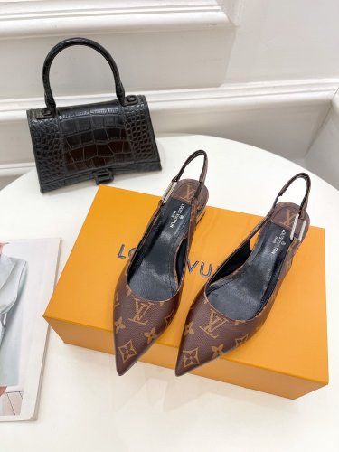 Louis Vuitton Womens Shoes Pumps Sandals Leather Design Luxury Brand Fashion Sandals with Original Box