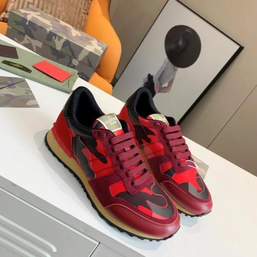 Valentino Men Shoes Fashion Design Luxury Brand ROCKSTUD CALFSKIN SNEAKER with Original Box