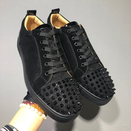 Christian Louboutin Mens Shoes Luxury Brand Red Bottom Design Louis Junior Spikes Flat with Original Box CL sneakers