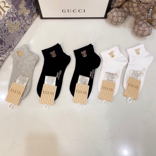 Gucci Socks 5 Pairs with Original Box Luxury Brand Breathable Gucci Sock