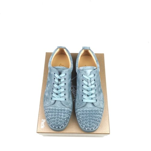 Christian Louboutin Mens Shoes Luxury Brand Red Bottom Design Louis Junior Spikes Flat with Original Box CL sneakers
