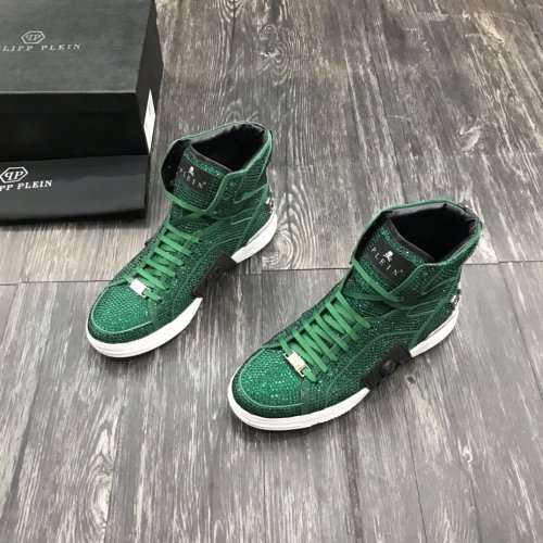 Philipp Plein Men Shoes High Top Sneaker Fashion Design Luxury Brand