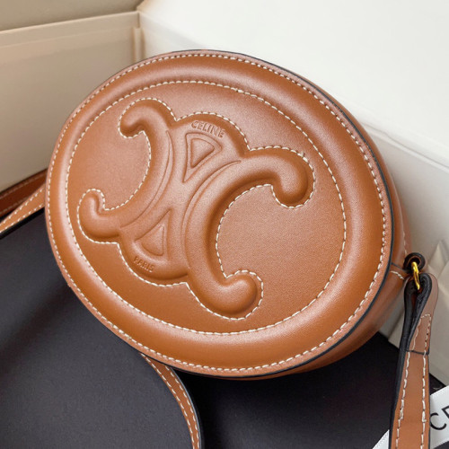 Celine Womens Bags Crossbody Design Luxury Brand CROSSBODY OVAL PURSE CUIR TRIOMPHE IN SMOOTH CALFSKIN with Original Box