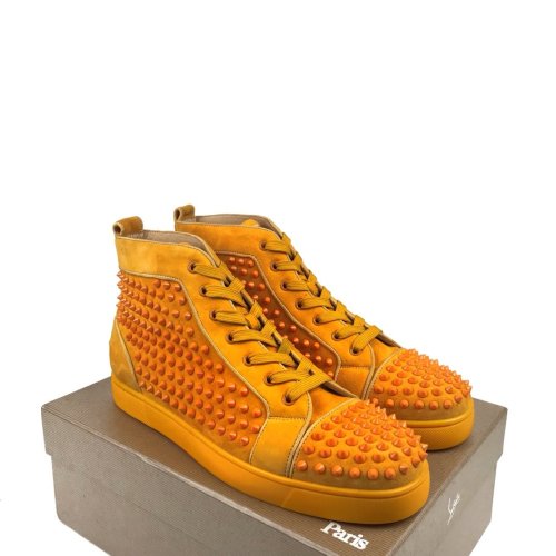 Christian Louboutin Mens Shoes Luxury Brand Red Bottom Design Louis Junior Spikes Flat with Original Box CL sneakers