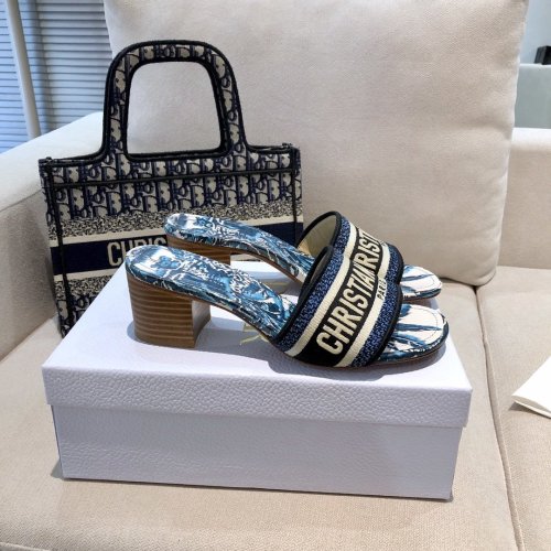Dior Womens Shoes DWAY HEELED SLIDE