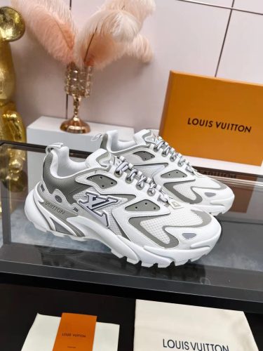 Louis Vuitton Men Shoes Fashion Sneakers Luxury Brand Mens LV RUNNER TATIC SNEAKER White Mix of materials with Original Box 1A9TV8