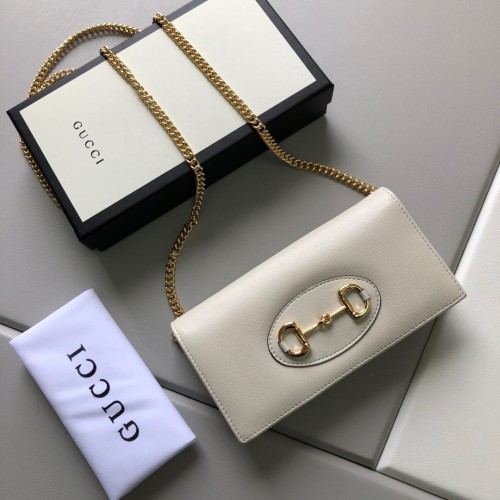 Gucci Womens Bags Crossbody Shoulder Messenger Bags Luxury Brand Gucci Horsebit 1955 wallet with chain in GG Supreme canvas with Original Box 621892 0YK0G 9022