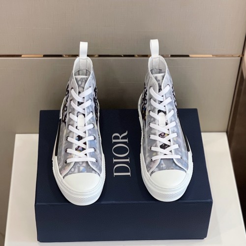 Dior Mens Shoes Sneakers Casual Luxury Brand B23 HIGH-TOP SNEAKER Dior Oblique Canvas with Original Box 3SH118ZMK_H761