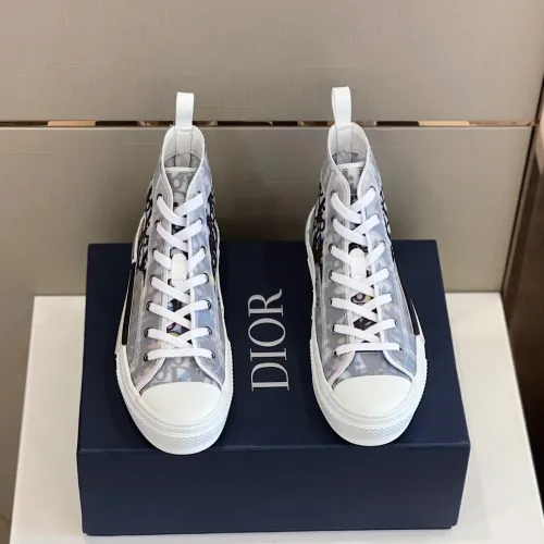 Dior Mens Shoes Sneakers Casual Luxury Brand B23 HIGH-TOP SNEAKER Dior Oblique Canvas with Original Box 3SH118ZMK_H761