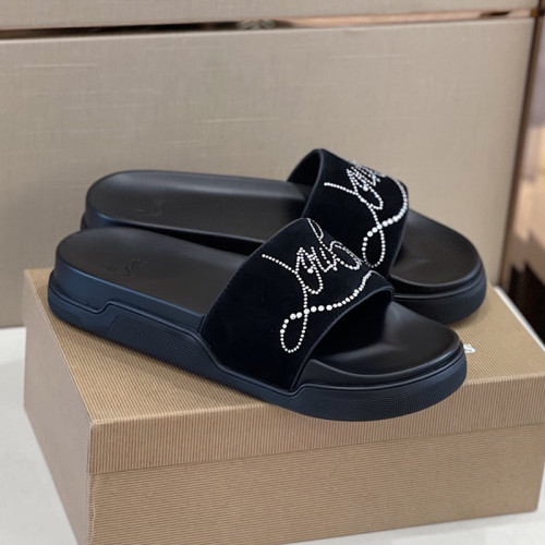 Christian Louboutin CL Men Shoes Slippers Luxury Brand Red Botton Mens Slides with Original Box