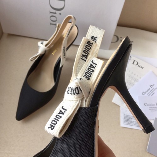 Dior Women Shoes Pumps Luxury Design Fashion Type High Heel Shoes for Wedding Style J'ADIOR SLINGBACK PUMP Black Technical Fabric with Original Box KCC201TFL_S900